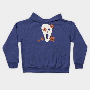 Scary mask and flowers Kids Hoodie
